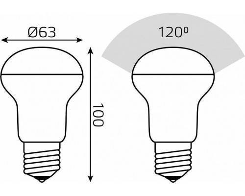 Лампа светодиодная Gauss R63 E14 8Вт 4100K 63228