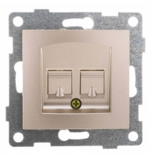 Розетка двойная RJ-12 и Ethernet RJ-45, без рамки Gusi Electric BRAVO С10КТ-027