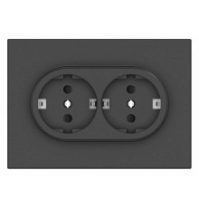 Розетка двойная с заземлением и со шторкой Gusi Electric BRAVO С11Р6-010