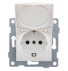 Розетка с заземлением и со шторкой, без рамки с крышкой Gusi Electric UGRA С11Р91-001