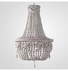 Подвесная люстра Imperiumloft Rh Anselme White Wood Large Chandelier 40.1934-0