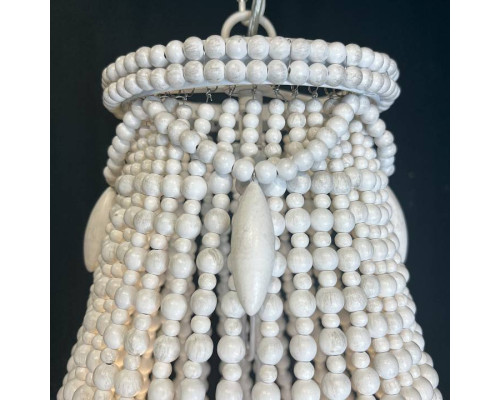 Подвесная люстра Imperiumloft Rh Anselme White Wood Large Chandelier 40.1934-0