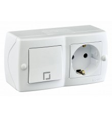 Блок с розеткой и выключателем Mono Electric Octans IP20 104-010101-180