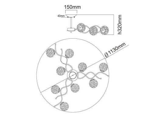Люстра на штанге MW-Light Оливия 5 9 ламп 306012709