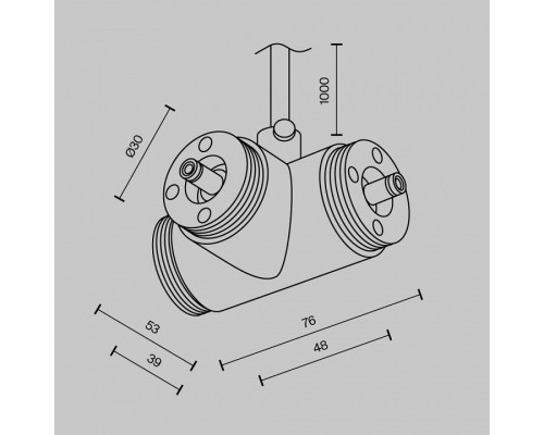 Токопровод T-образный центральный Maytoni  CA015TC-P-B