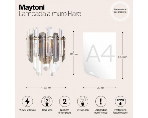 Бра Maytoni Flare DIA200WL-02G