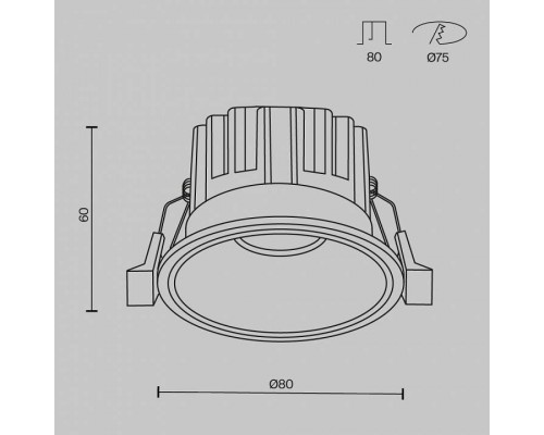 Встраиваемый светильник Maytoni Round DL058-12W-DTW-W