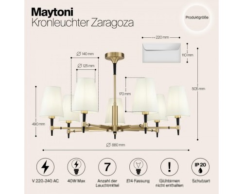 Люстра на штанге Maytoni Zaragoza H001CL-07BS