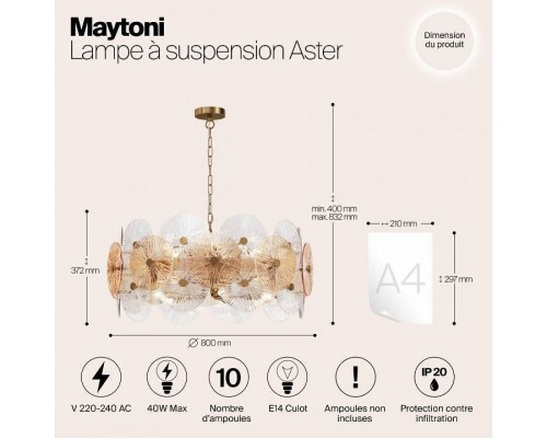 Подвесной светильник Maytoni Aster MOD007PL-10G