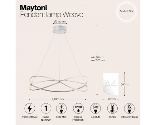 Подвесной светильник Maytoni Weave MOD062PL-L56CH3K