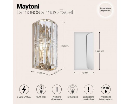 Бра Maytoni Facet MOD094WL-01G