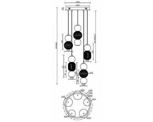 Подвесная люстра Maytoni Drop MOD273PL-L80G3K