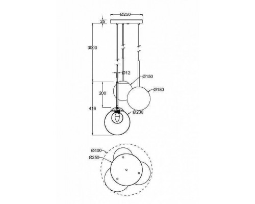 Подвесной светильник Maytoni Basic form MOD521PL-03G