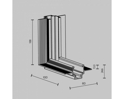 Соединитель угловой внутренний для треков встраиваемых Maytoni Accessories for tracks Exility TRAM034ICL-42W