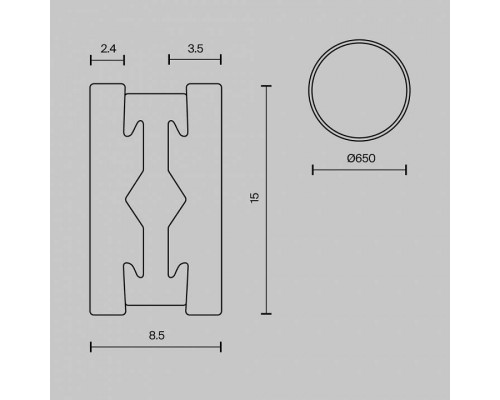 Трек накладной Maytoni Busbar trunkings Flarity TRX154-R-D650-BS