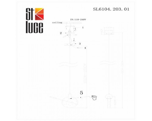 Подвесной светильник ST-Luce Montecelio SL6104.203.01