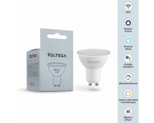 Лампа светодиодная с управлением через Wi-Fi Voltega Wi-Fi bulbs 2425