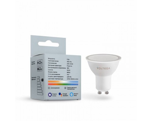 Лампа светодиодная с управлением через Wi-Fi Voltega Wi-Fi bulbs 2426