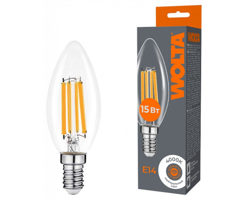 Лампа светодиодная Wolta  E14 15Вт 4000K WF-C35-15W4KE14
