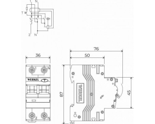 Дифференциальный автоматический выключатель 1P с Wi-Fi Werkel  W922P164