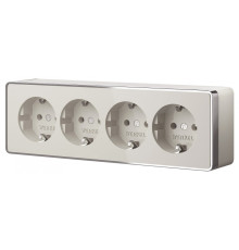 Розетка четверная с заземлением и со шторками Werkel Gallant W5072204
