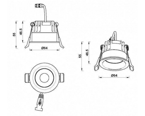 Встраиваемый светильник iLedex Mars 107-7W-D64-4000K-24DG-WH