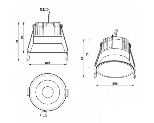 Встраиваемый светильник iLedex Mars 212-12W-D95-4000K-24DG-WH