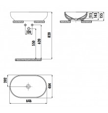 Раковина на столешницу 40*65 см Minimal цв. белый MN165-00CB00E-0000