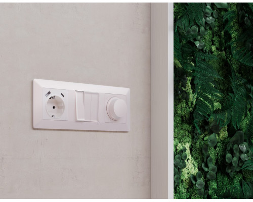 Накладка для розетки с заземлением и со шторками и 2хUSB type A и C Ambrella Volt Quant AP2100