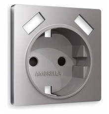 Накладка для розетки с заземлением и со шторками и 2хUSB type A Ambrella Volt Quant AP5090