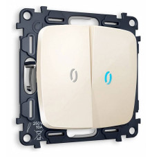 Выключатель двухклавишный с подсветкой без рамки Ambrella Volt Quant MO304020