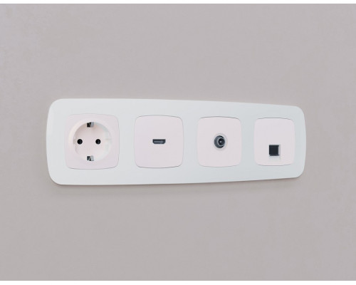 Накладка для розетки с заземлением и со шторками Ambrella Volt Quant OP2070