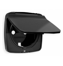 Накладка для розетки влагозащищенной с заземлением и со шторками с крышкой Ambrella Volt Quant OP8080