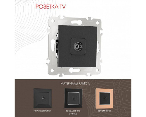 ТВ-розетка без рамки Arte Milano am-203 203.43-1.black