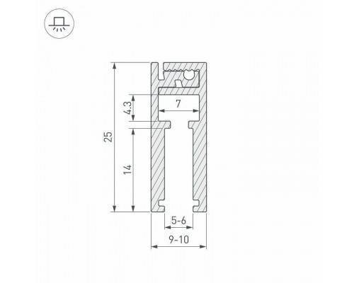 Профиль для стекла Arlight KLUS-GLASS-56-2000 ANOD 019193