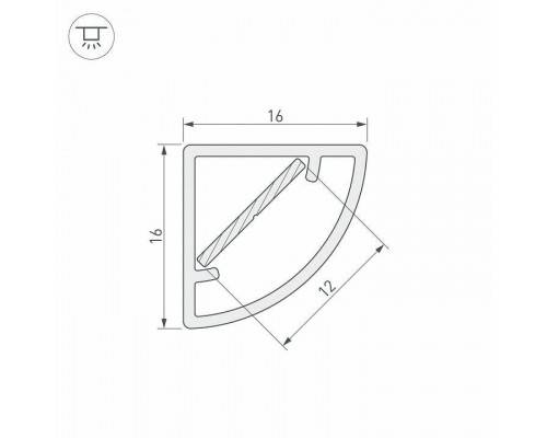 Профиль Arlight WPH-KANT-H16-2000 OPAL 023166