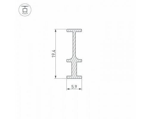 Профиль-держатель накладной Arlight Foled-Rail 25232