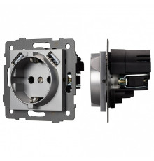 Розетка с заземлением и 2хUSB type A, без рамки Arlight SCT 049820