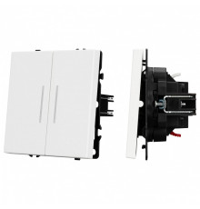 Выключатель проходной двухклавишный без рамки Arlight SWT 054240