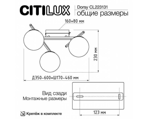 Потолочная люстра Citilux Dorsy CL223131