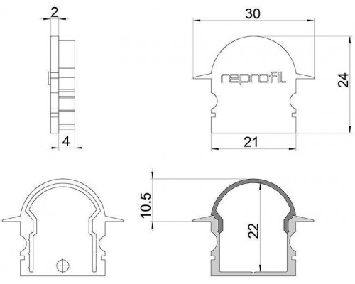 Заглушка для профиля Deko-Light R-ET-02-15 979650