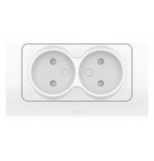 Розетка двойная без заземления и со шторкой Elbi Eleсtriс Jazz 508-010200-918