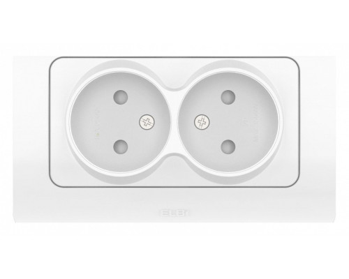 Розетка двойная без заземления и со шторкой Elbi Eleсtriс Jazz 508-010200-918