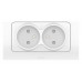 Розетка двойная без заземления и со шторкой Elbi Eleсtriс Jazz 508-010200-918