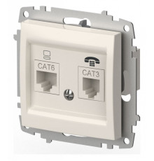 Розетка двойная RJ-12 и Ethernet RJ-45, без рамки Elbi Eleсtriс Zena Vega 609-010200-249