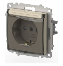 Розетка с заземлением и со шторкой, без рамки с крышкой Elbi Eleсtriс Zena Vega 609-010300-219