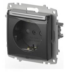 Розетка с заземлением и со шторкой, без рамки с крышкой Elbi Eleсtriс Zena Vega 609-011000-219