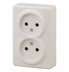 Розетка двойная без заземления Эра Эра Эксперт 11-2202-02