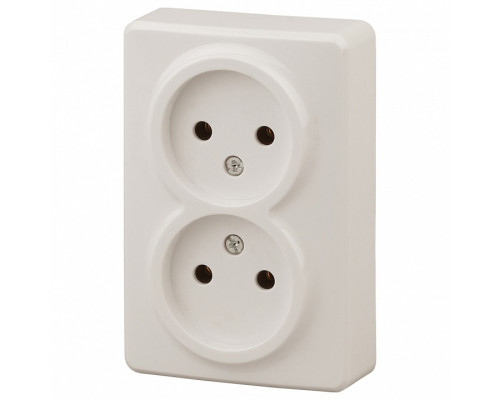 Розетка двойная без заземления Эра Эра Эксперт 11-2202-02