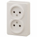 Розетка двойная без заземления Эра Эра Эксперт 11-2202-02